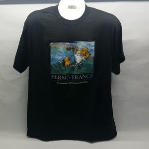 Homer Simpson Perseverance Black T-Shirt Large